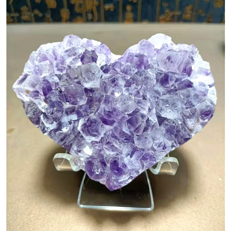 Natural Amethyst Geode, Loving Heart Shape, Quartz Cluster Crystal Specimen, Energy Healing, Wholesale