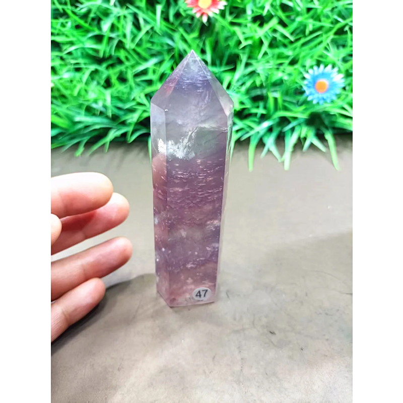 Natural Purple Fluorite Auspicious Cloud Crystal Wand — Healing Magic Wand, Chakra Home Decor