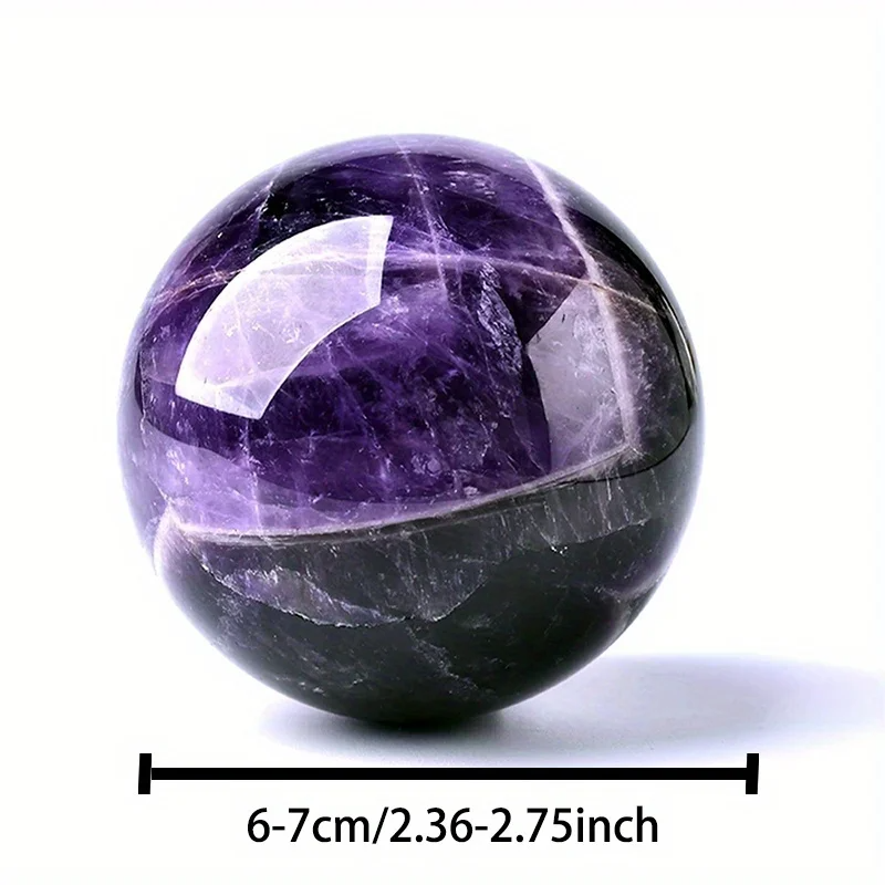 6-6.5cm Dream Amethyst Ball Polished Room Decor Crystal Crafts Stone Globe Souvenirs  Holiday Gifts Indoor Decorative Stone