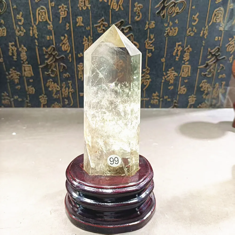 Natural Citrine Quartz Crystal Wand — Yellow Healing Point, Abundance & Positivity Stone