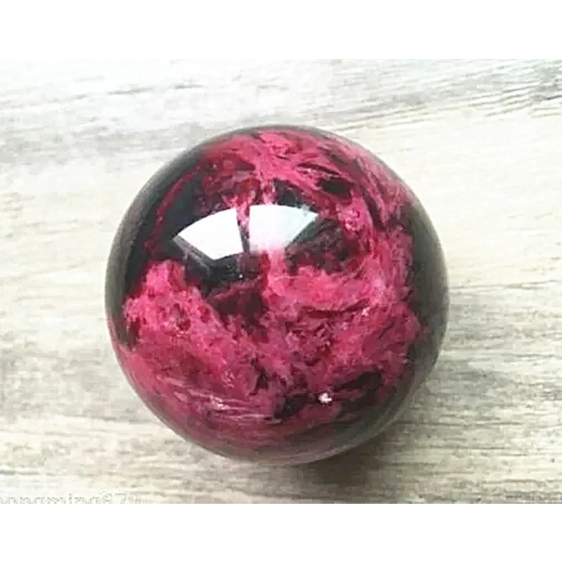 Natural Rhodonite Peach Blossom Stone Crystal Ball — Polished Healing Sphere, 50mm