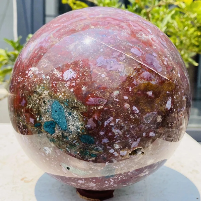 Ocean Jasper Quartz Crystal Sphere  Mineral Healing Colourful Reiki Decoration Ball CrystalHola Brand