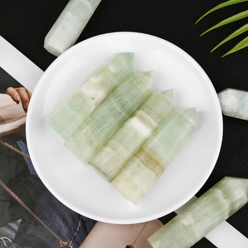 9-10CM Natural Afgan Jade Point Tower Birthday Gifts  Engraving Jade   Healing Crystals Angel Chakra Crystals