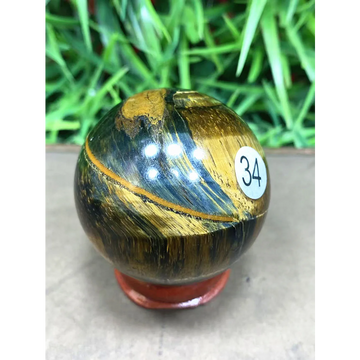Natural Tiger's Eye Crystal Ball — Polished Healing Sphere, Home Decoration Gift