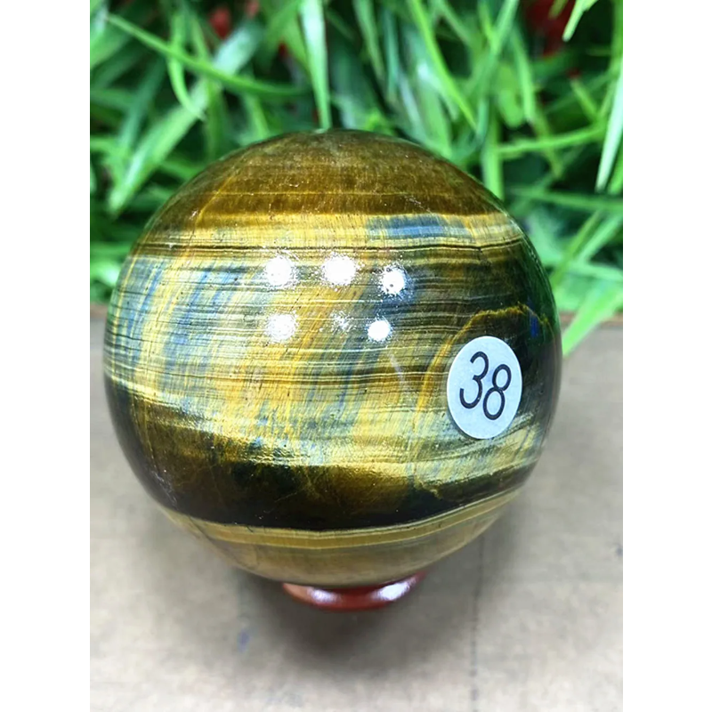 Natural Tiger's Eye Crystal Ball — Polished Healing Sphere, Home Decoration Gift