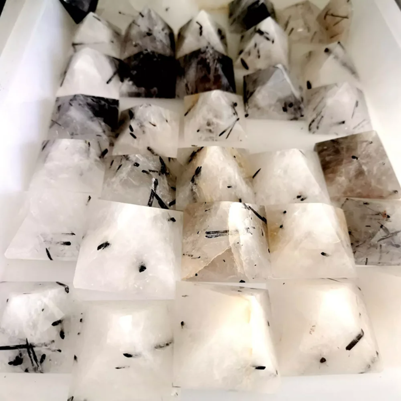 Natural Black Tourmaline Crystal Pyramid — Protective Healing Chakra Quartz Point