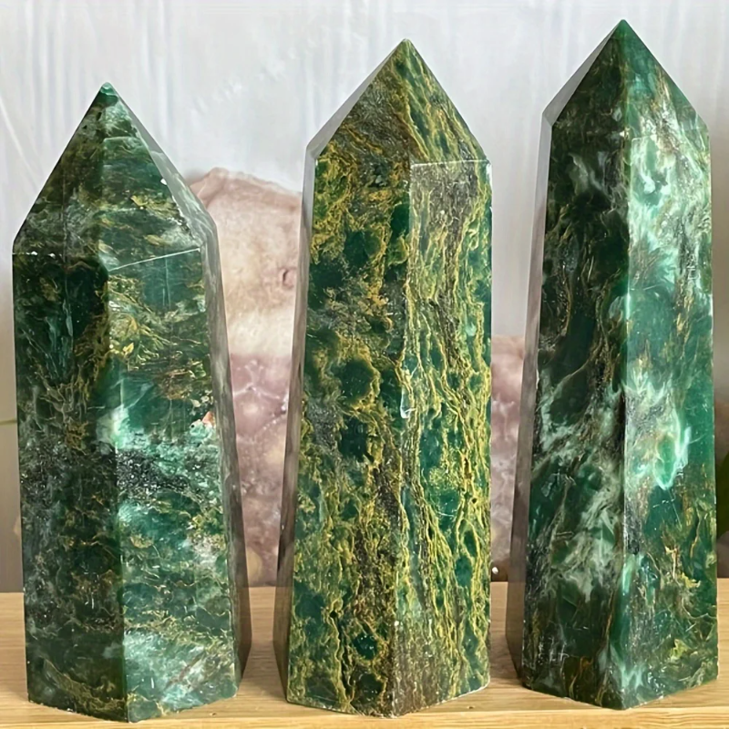 1PC Genuine Artificial Emerald Stone Tower Obelisk for Home Decoration-Perfect Crystal Gift for Holidays, gorgeous style