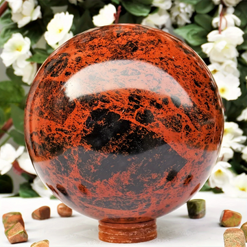 Red Obsidian Sphere,Polished Ornamental Crystal Display Piece,family theme, gorgeous style, decorative stones, crystal gifts